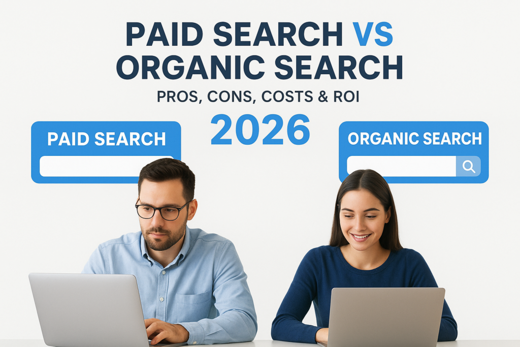 Paid Search vs Organic Search: Pros, Cons, Costs & ROI (2026)